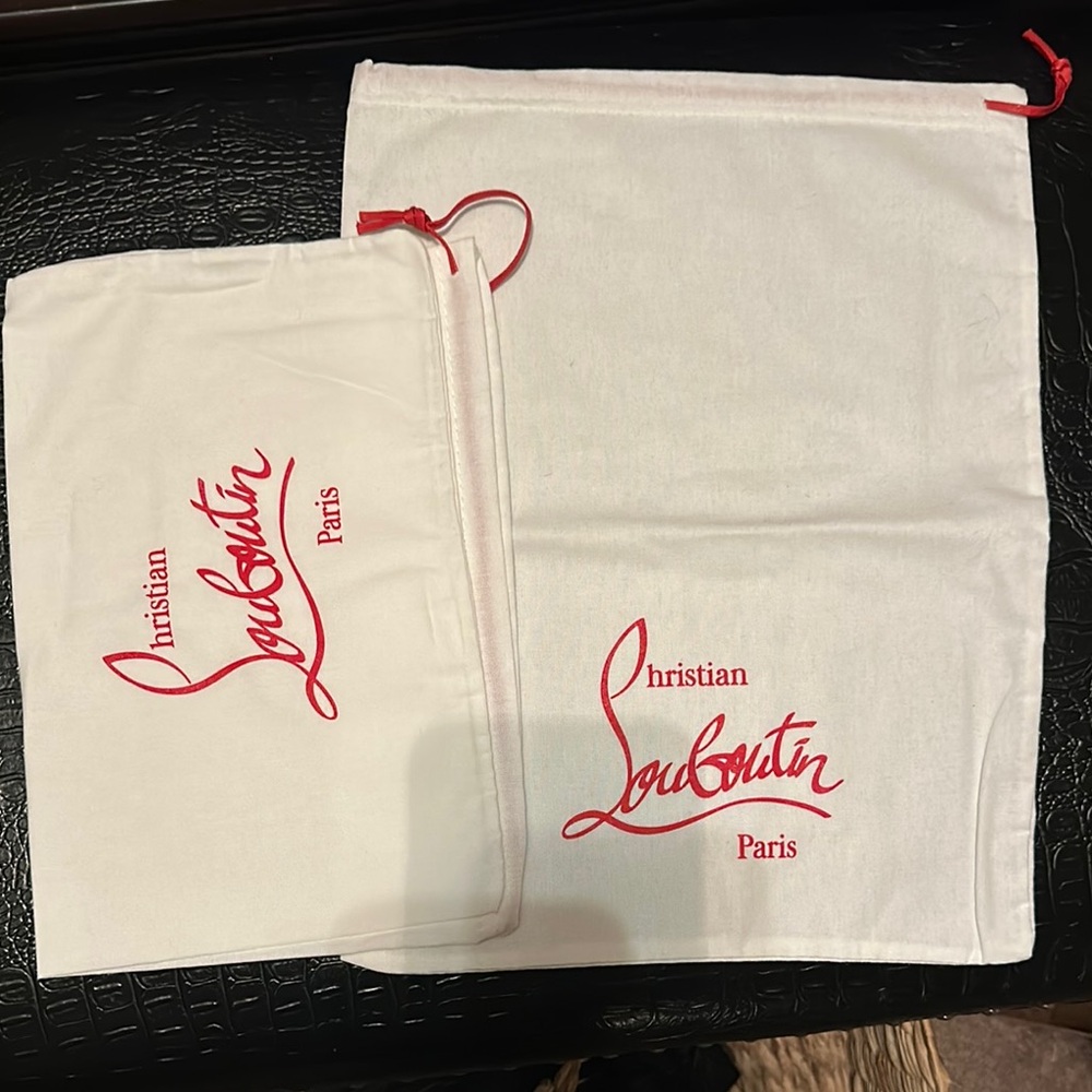 Christian Louboutin White and Red Dust Bags